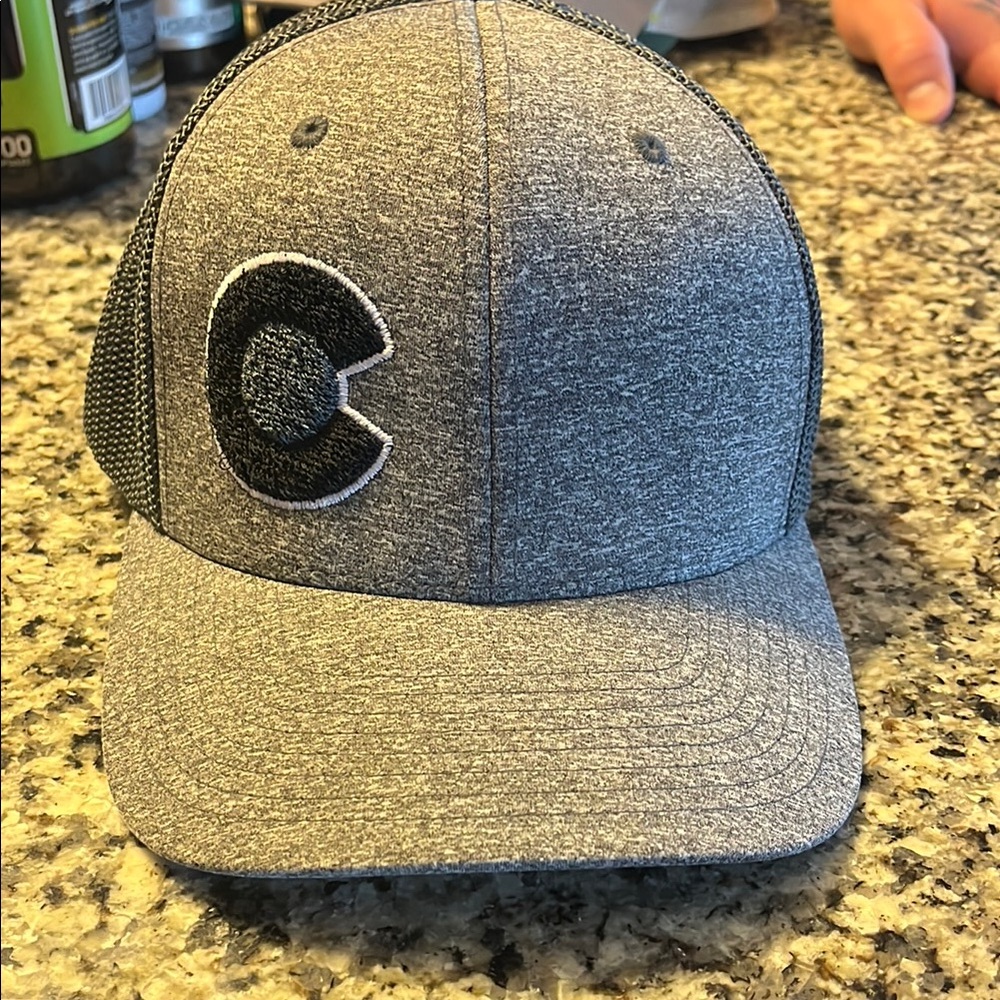 Gray and Black Baseball Cap